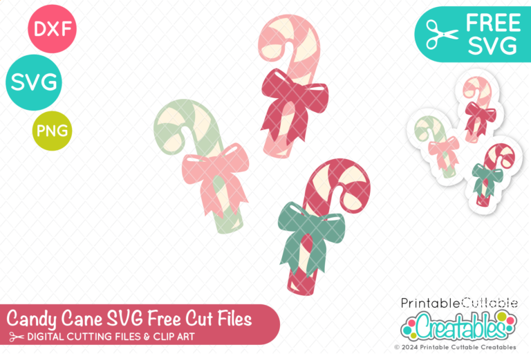 Candy Cane SVG Free Cut Files for Cricut and Silhouette