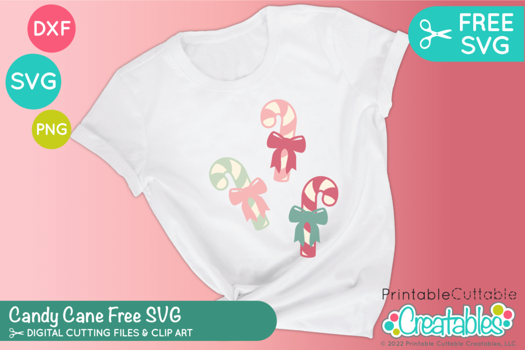 Candy Cane SVG Free Cut Files for Cricut and Silhouette