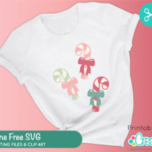 Candy Cane SVG Free Cut Files for Cricut and Silhouette