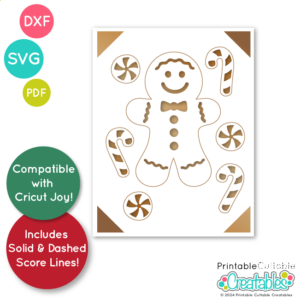 Gingerbread Man Insert Card SVG Free Cut File