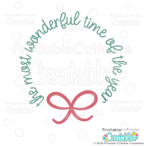 Most Wonderful Time Wreath Free SVG File