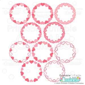 Valentine Hearts Monogram Frames Free SVG