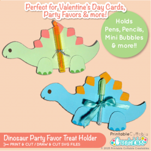 Dinosaur Party Favor Treat Holder SVG File