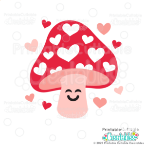 Cute Mushroom Hearts SVG File