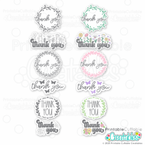 Thank You Wildflower Print then Cut Stickers for Cricut