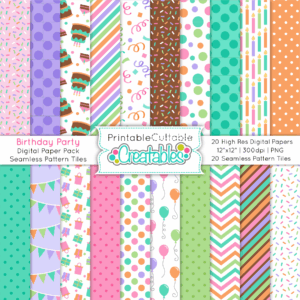 Birthday Party Seamless Patterns Paper Pack