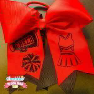 DIY Cheer Bow with Glitter HTV with Cricut