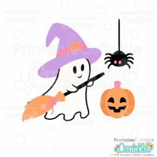 SVG Ghost Witch Cut File