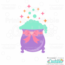 Coquette Witch Cauldron SVG File for Cricut and Silhouette Cutting Machines