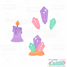 Witch Candle & Crystals SVG Files for Cricut and Silhouette crafting