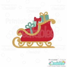 Christmas Sleigh with Gifts SVG File for Cricut and Silhouette crafts