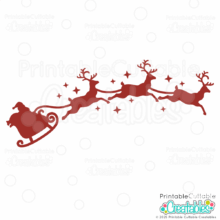 Santa's Sleigh Silhouette SVG File for Cricut and Silhouette crafting