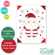 Joyful Santa Insert Card SVG File for Cricut and Silhouette crafts