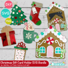 Christmas Gift Card Holder SVG Bundle for Cricut and Silhouette crafts