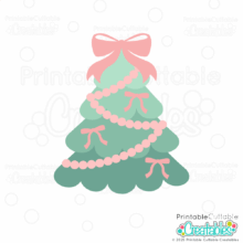 Coquette Bow Christmas Tree SVG File for Cricut and Silhouette crafting