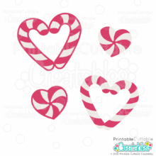 Candy Cane Hearts Free SVG File for Cricut and Silhouette Crafts