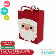Santa Face Gift Bag SVG File for Cricut paper crafting