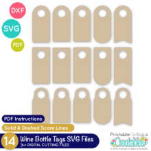 Wine Bottle Tag SVG Templates for Cricut and Silhouette crafts