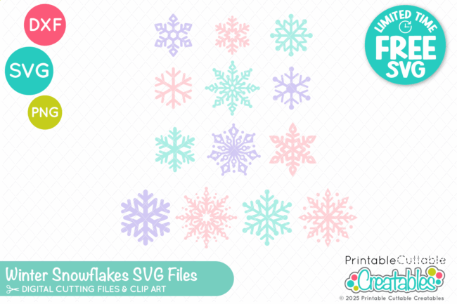 Winter Snowflakes SVG Files for Cricut and Silhouette