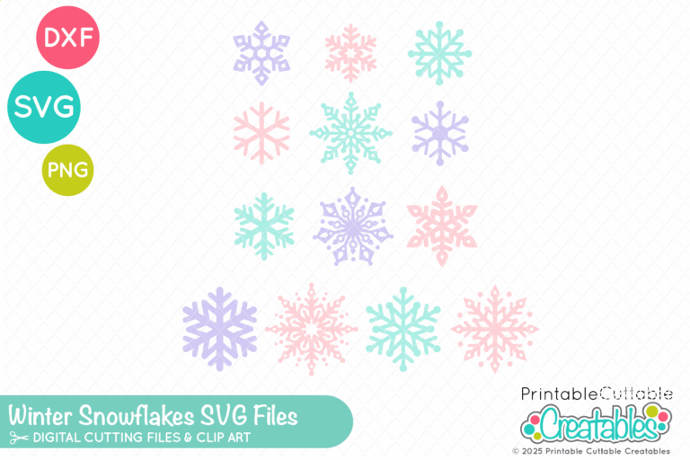 Winter Snowflakes SVG Files for Cricut and Silhouette