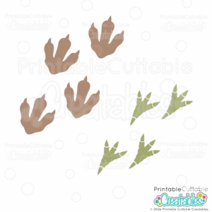 Dinosaur Footprints SVG Files for Cricut and Silhouette cutting machines and Glowforge XTool laser cutters