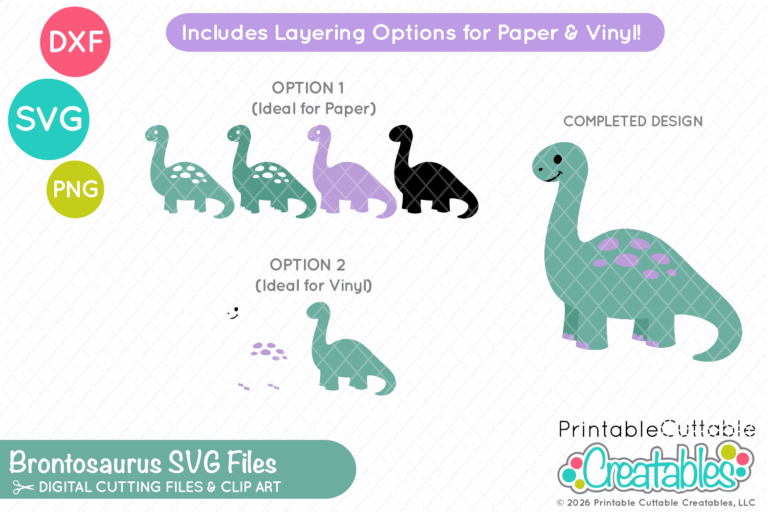 Brontosaurus SVG File for Cricut and Silhouette machines