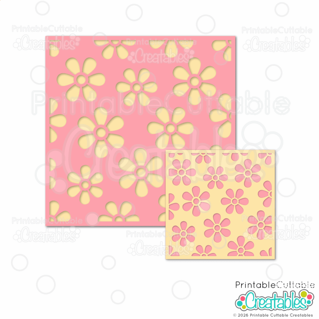 DIY Easter Fun Fold Card 11 Flower Background Stencil SVG File for Cricut cardmaking, scrapbooking, cookie decorating and more