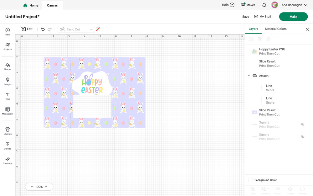 Create a small rectangle for a window and place it where desired, then Slice it out of the main panel.