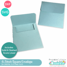 Square Envelope Template SVG File with Solid and Dashed score lines for Cricut and Silhouette card making crafts