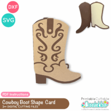 Home 2 Cowboy Boot Shape Card SVG File for Cricut