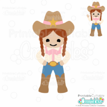 Home 13 Cute Cute Cowgirl SVG File for Cricut cutting machines - layered SVG for vinyl and paper crafts