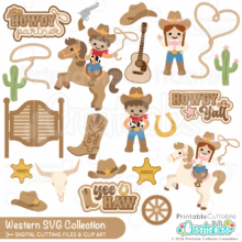 Western SVG Collection for Cricut and Silhouette crafting - paper crafts, scrapbooking, card making, cake toppers