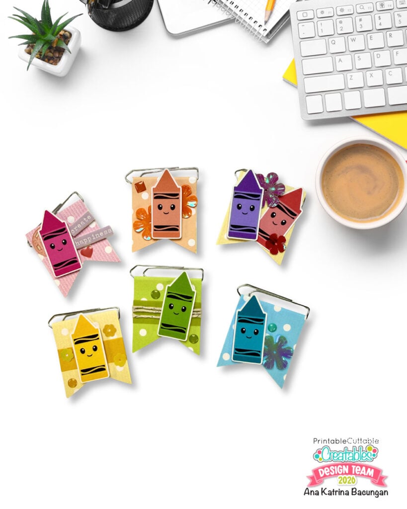 Embellishment 3 Banner Paper Clip Bookmarks