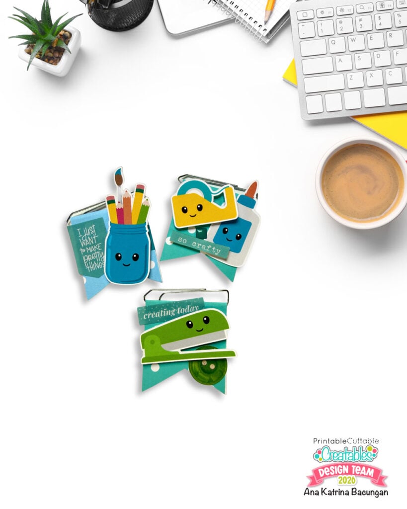 Embellishment 5 Banner Paper Clip Bookmarks