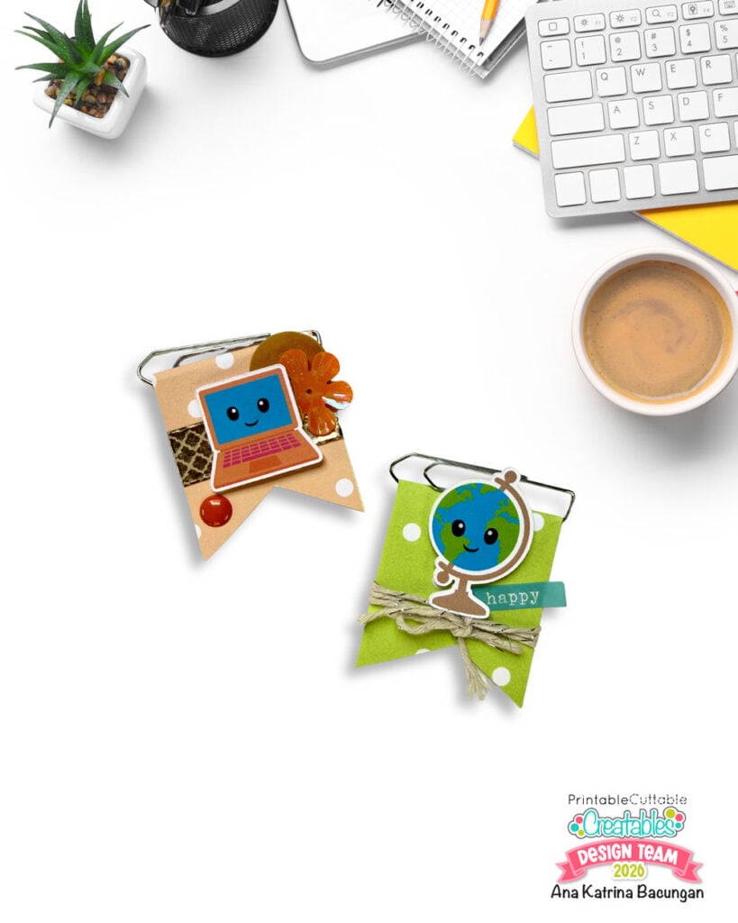 Embellishment 6 Banner Paper Clip Bookmarks