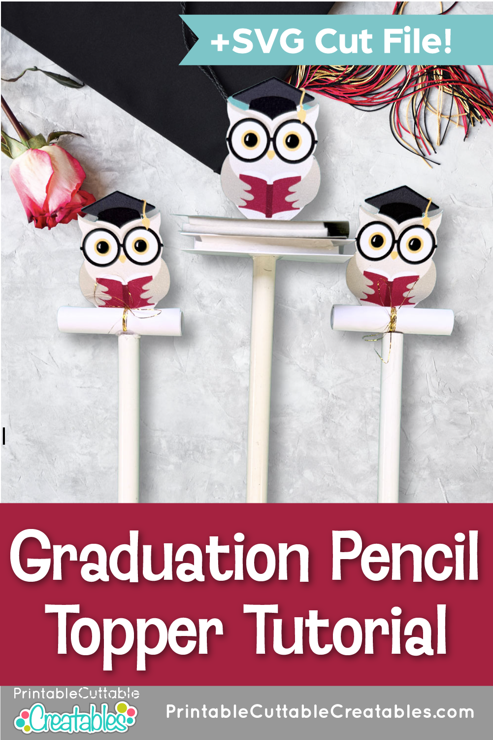 Graduation Pencil Topper Tutorial 19 Graduation Pencil Topper Tutorial previewP
