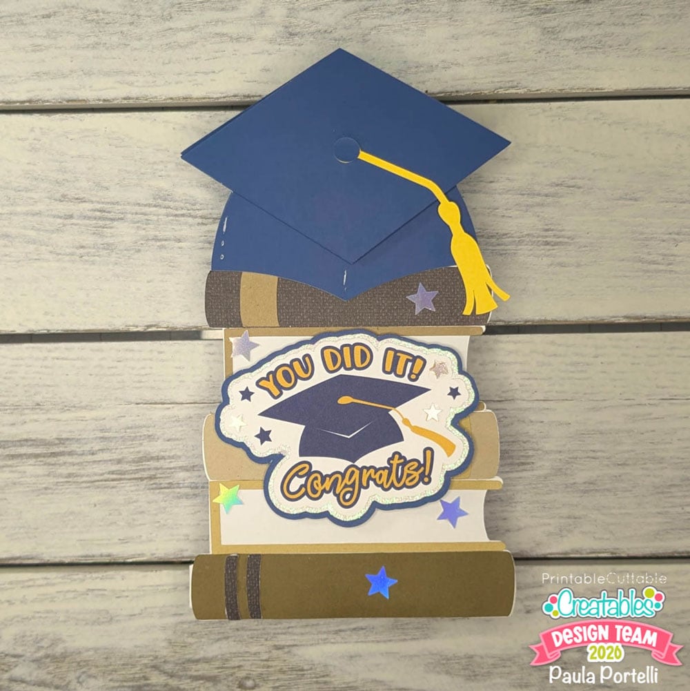 Photo 1 square DIY Graduation Gift Card Holder Card