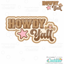 Home 18 Howdy Y'all SVG Title for scrapbooking, cardmaking crafts with Cricut and Silhouette