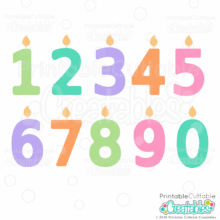 Birthday Candles SVG Numbers Set for Cricut and Silhouette