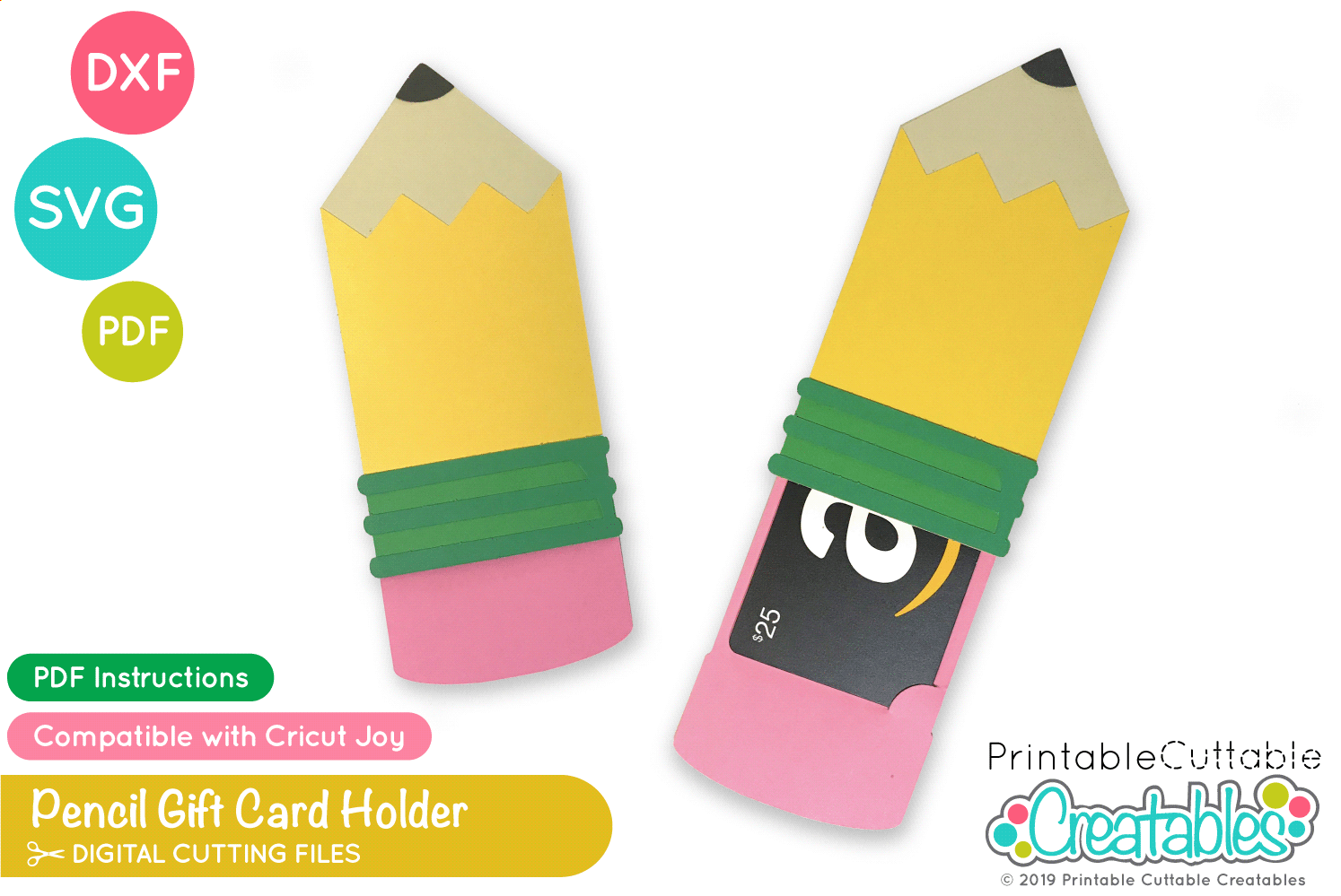 Pencil Gift Card Holder SVG Assembly - D014 1 D014 Pencil Gift Card Holder SVG SVG file preview 1