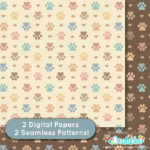 Home 13 Paw Prints Seamless Patterns and Digital Paper