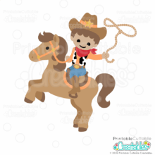 Home 16 Cute Cowboy on Horse SVG File designed for Cricut and Silhouette crafts