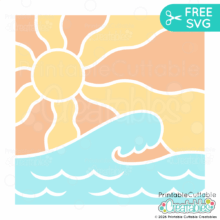 Home 17 Retro Ocean Waves Free SVG File for Cricut and Silhouette