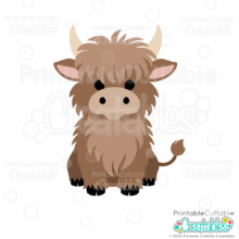 Cute Highland Cow SVG File for Cricut and Silhouette cut file crafting