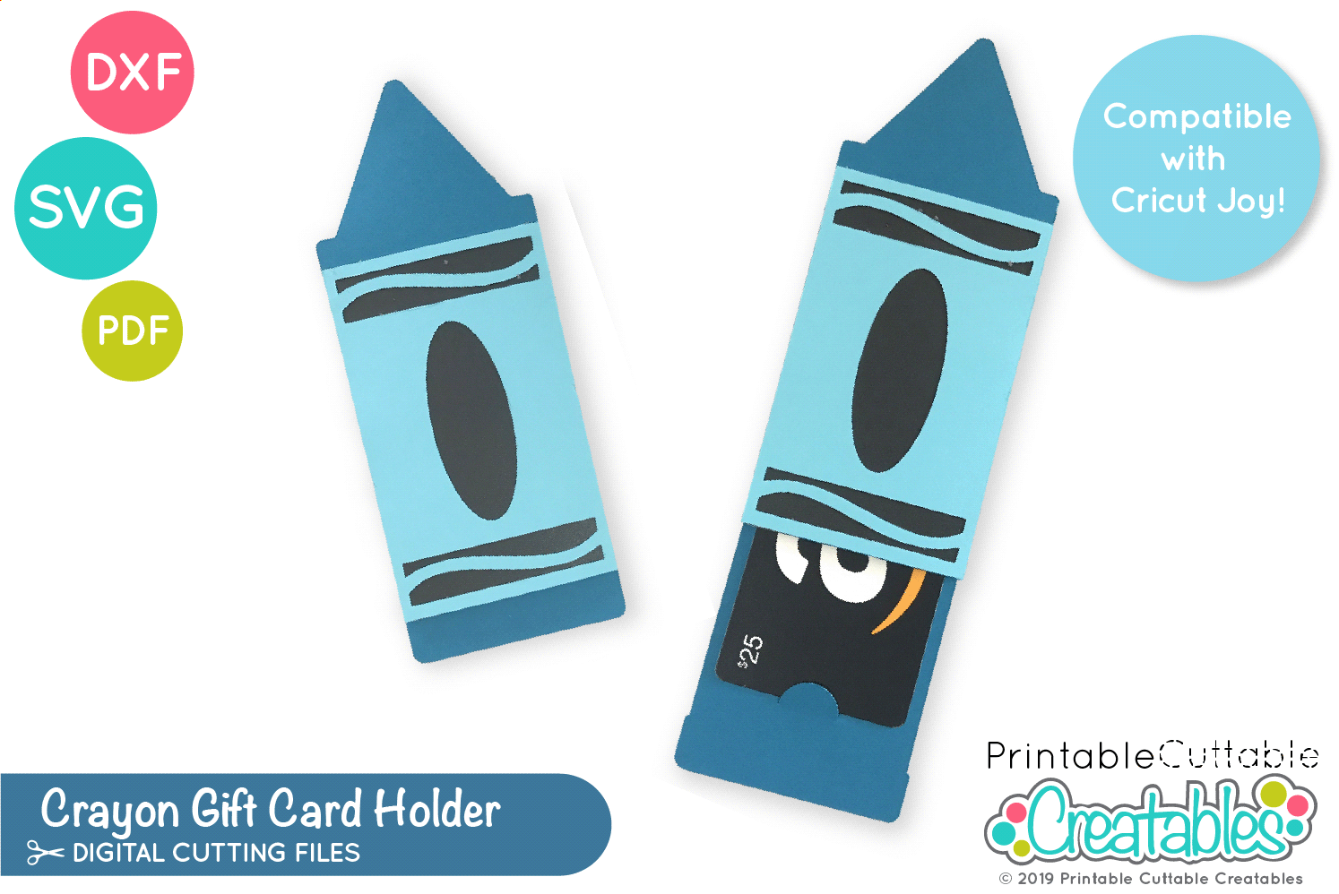 Crayon Gift Card Holder SVG Assembly - D015 1 D015 Crayon Gift Card Holder SVG file preview1
