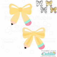 Home 13 Pencil Bow SVG File for Cricut and Silhouette