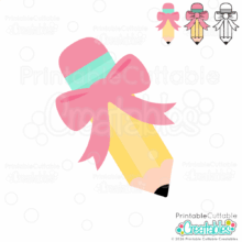 Home 13 Pencil with Bow SVG File for Cricut and Silhouette