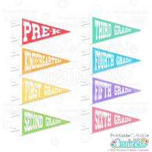 School Pennant Flag SVG Files for cardstock and vinyl crafts with Cricut and Silhouette