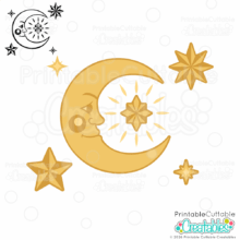 Home 13 Celestial Moon and Stars SVG Files for Cricut and Silhouette crafting