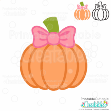 Pumpkin with Bow SVG File for Cricut and Silhouette crafting